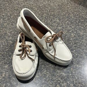 Sperry White Leather Loafers